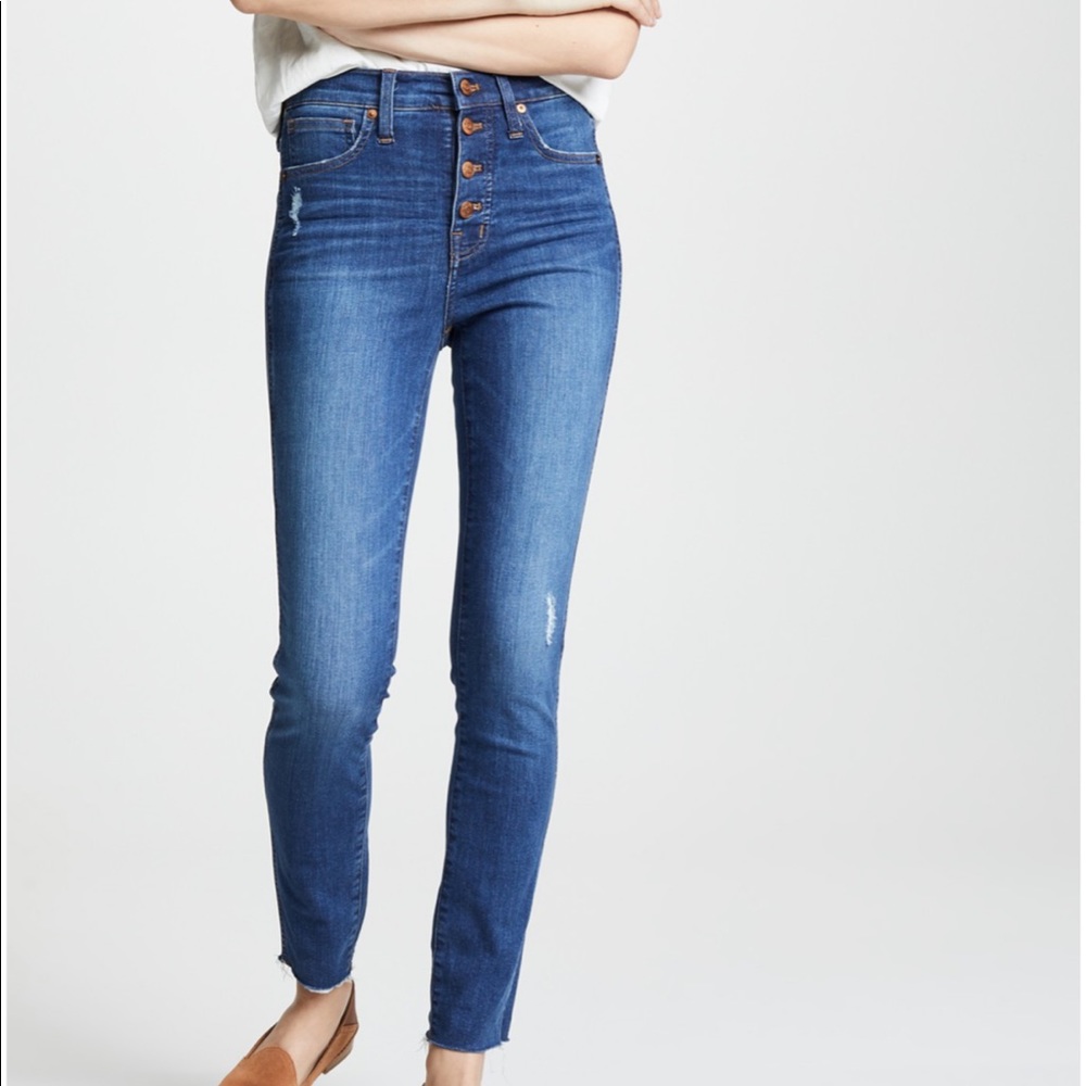 Madewell 10” High Riser Button Front Jean sz 23